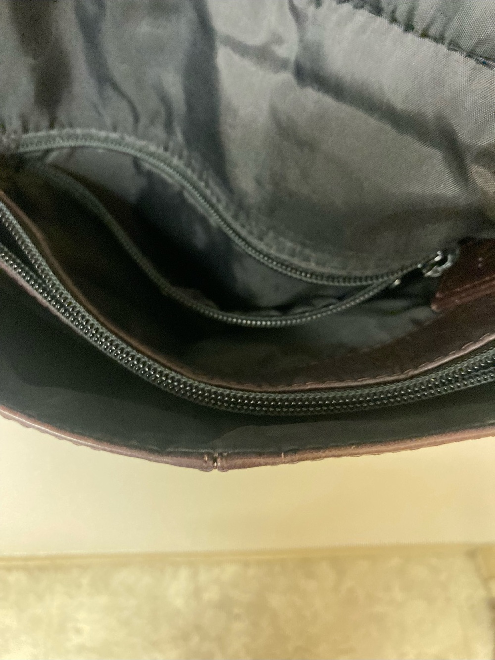 RALPH LAUREN Vintage Brown Leather Sling Messenger Bag - Picture 9 of 11